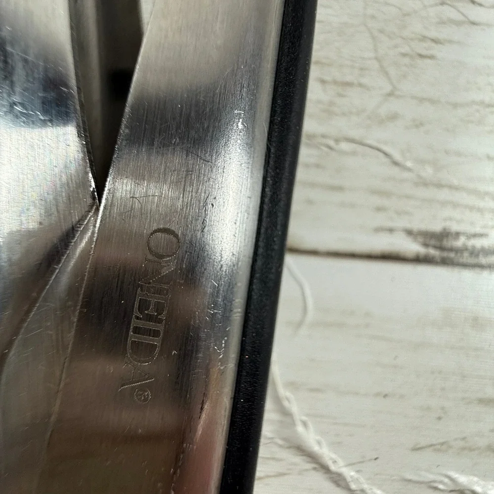 Oneida Stainless Steel Kitchen Tongs Black Silicone Tips Locking Handle‎ 12 Inch